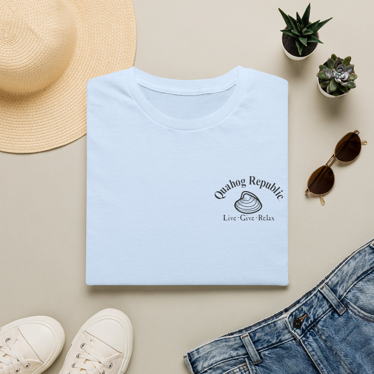 Quahog Republic T-Shirt — Nautical Lighthouse Flag Design