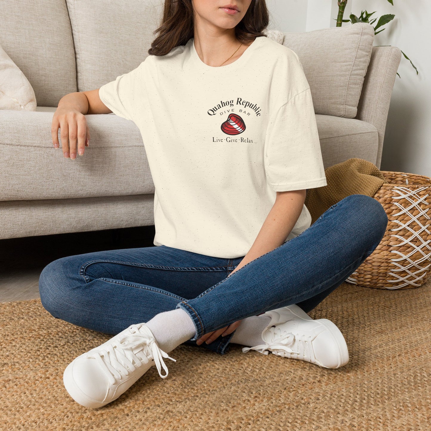 Quahog Republic Dive Bar T-Shirt — 'Live • Give • Relax' Nautical Logo Tee