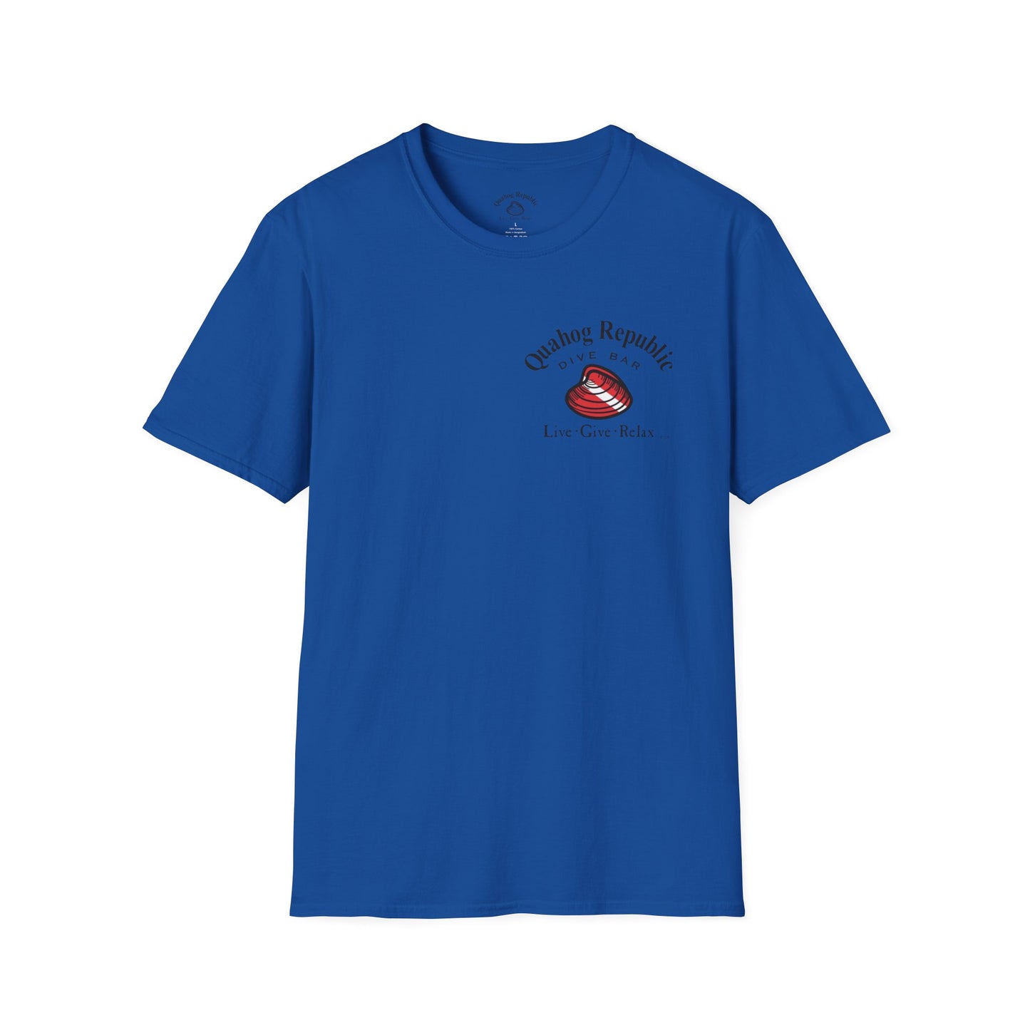 Quahog Republic Dive Bar T-Shirt — 'Live • Give • Relax' Nautical Logo Tee