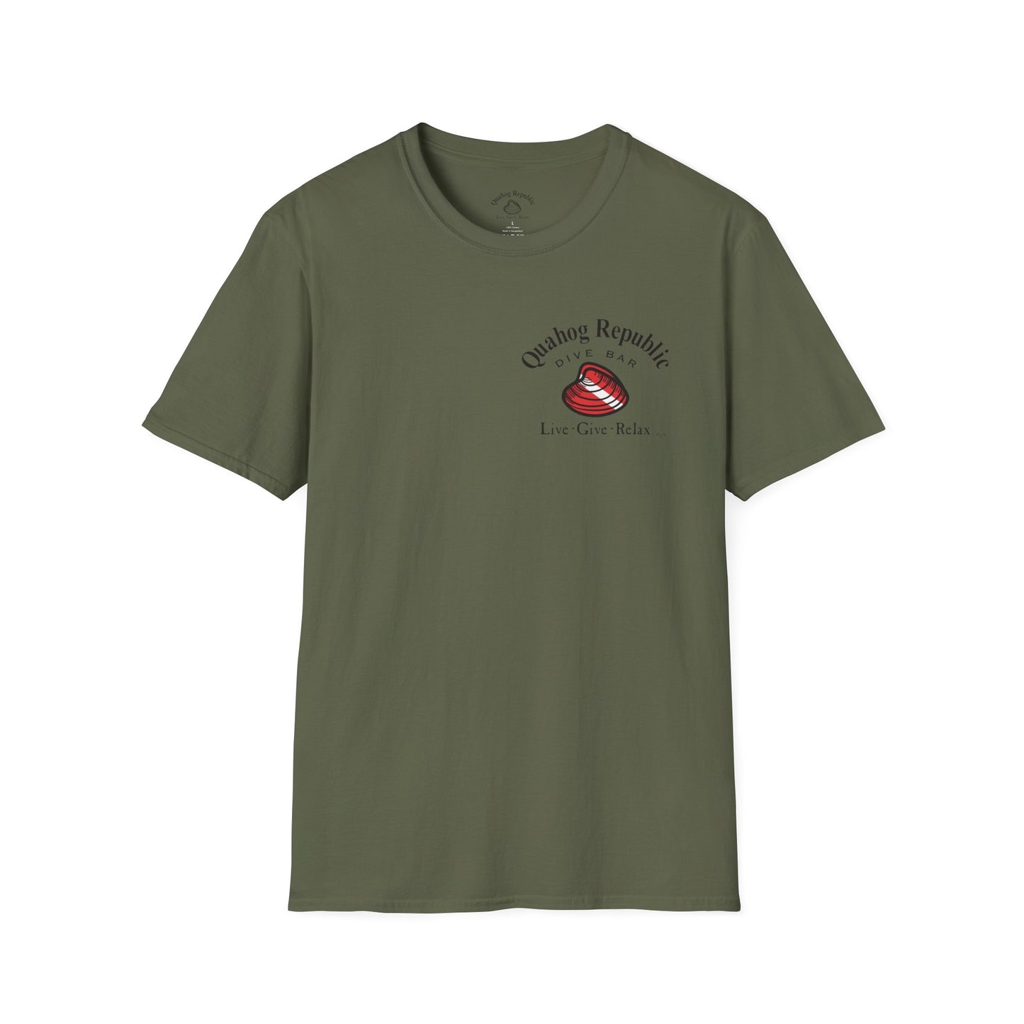 Quahog Republic Dive Bar T-Shirt — 'Live • Give • Relax' Nautical Logo Tee