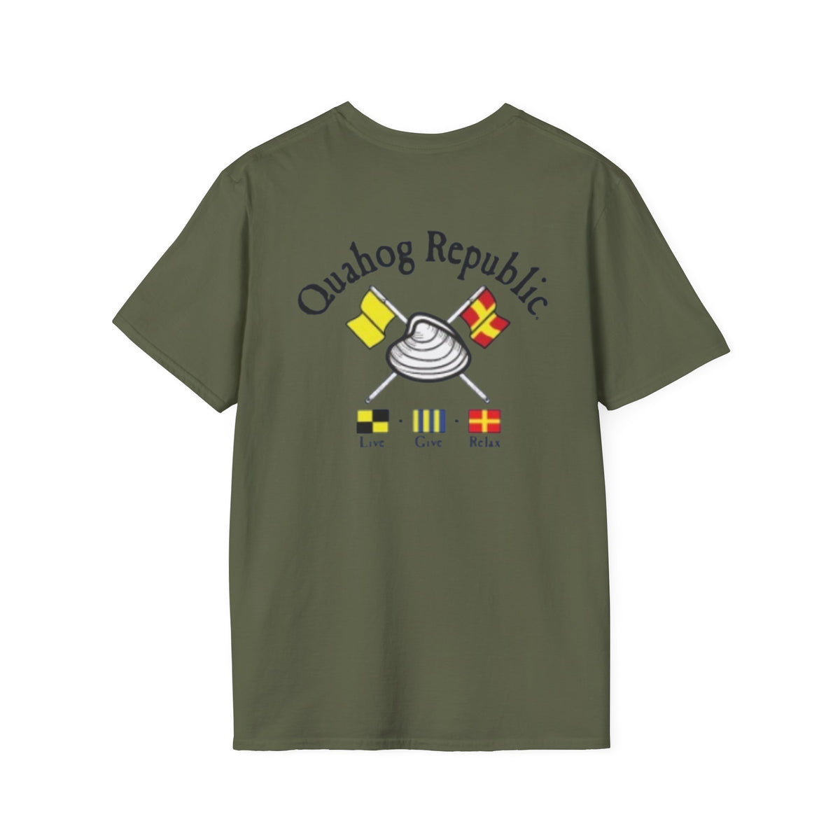 Quahog Republic T-Shirt — Nautical Lighthouse Flag Design