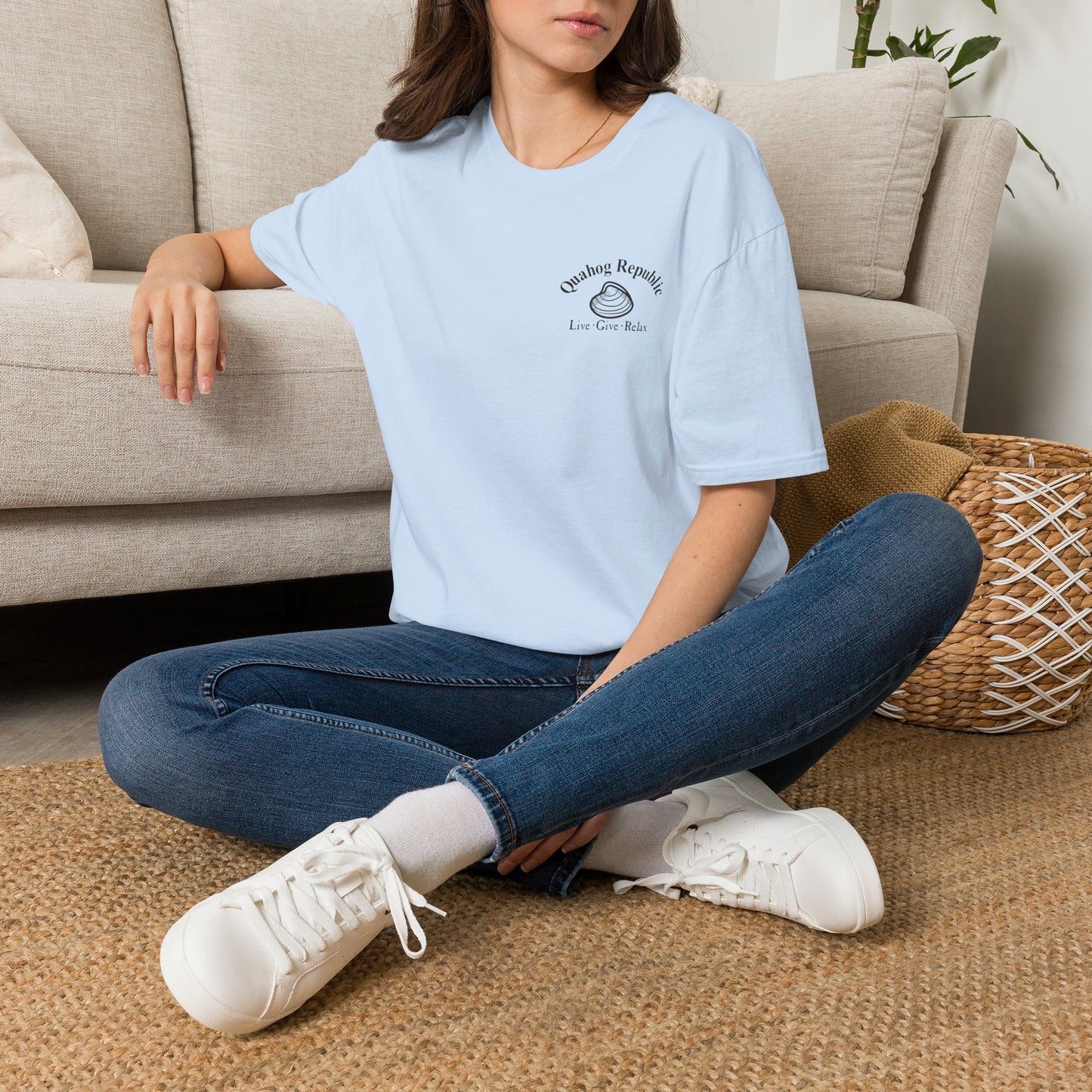 Quahog Republic T-Shirt — Nautical Lighthouse Flag Design