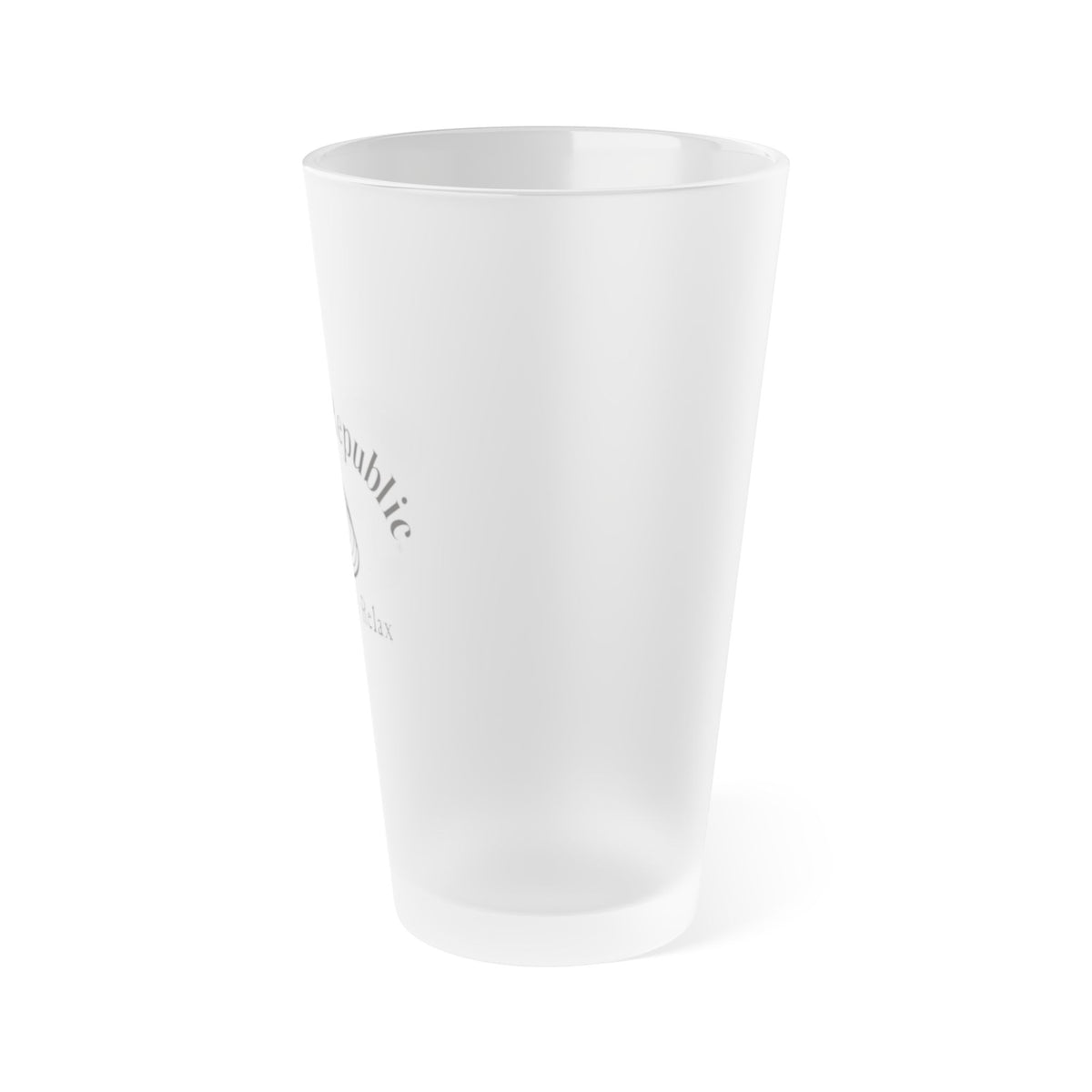 Frosted Pint Glass –l “Quahog Republic” 16oz Beer Glass