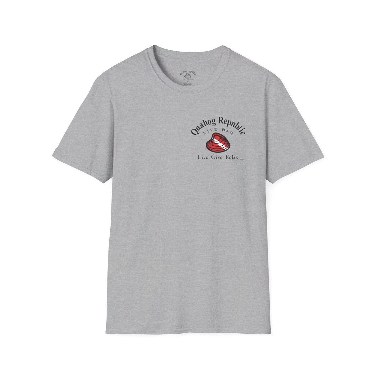 Quahog Republic Dive Bar T-Shirt — 'Live • Give • Relax' Nautical Logo Tee