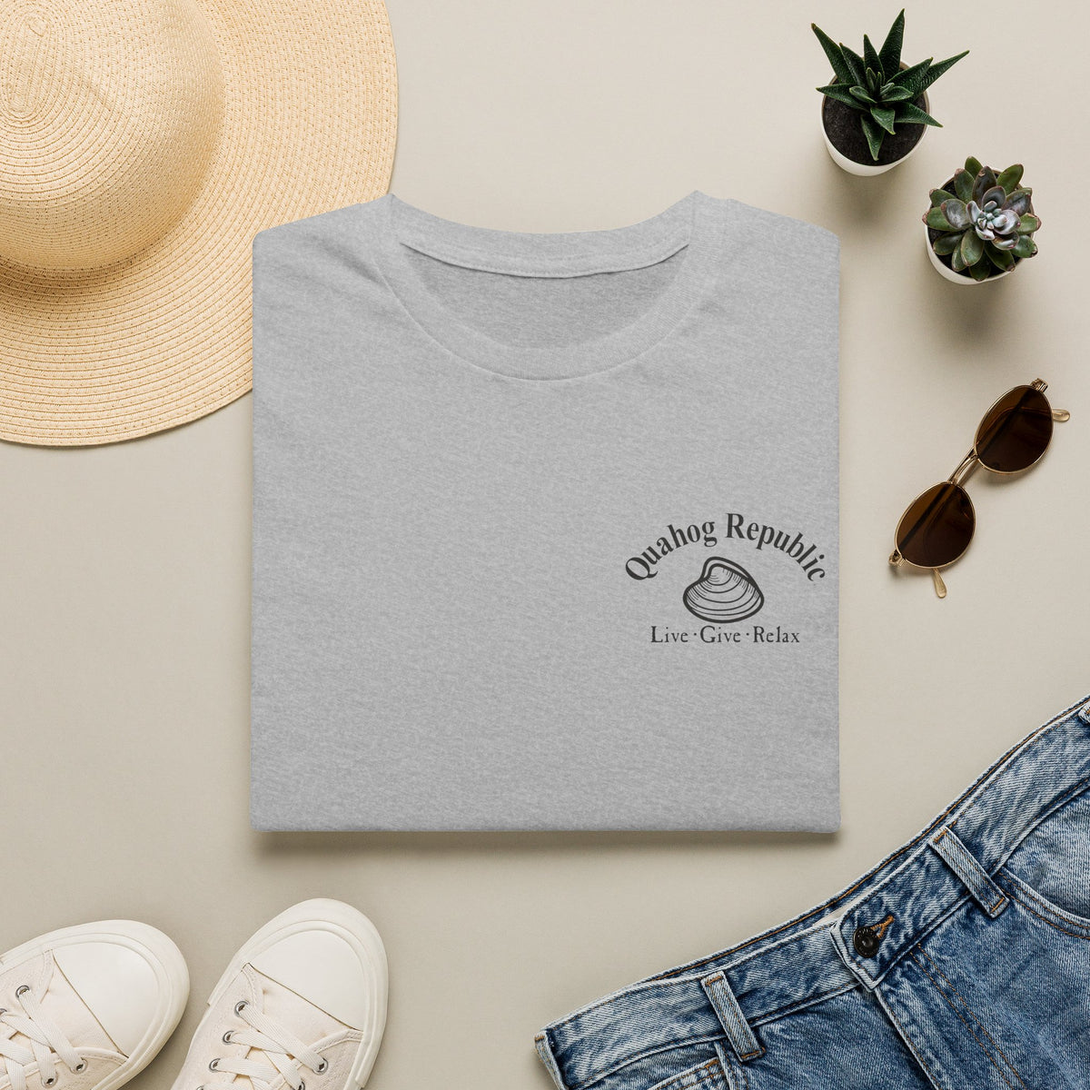 Quahog Republic T-Shirt — Nautical Lighthouse Flag Design