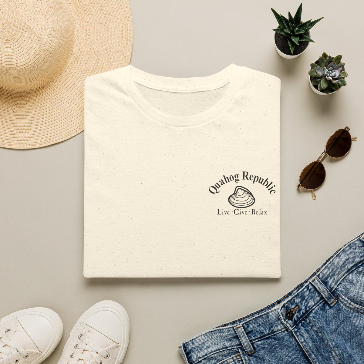 Quahog Republic T-Shirt — Nautical Lighthouse Flag Design