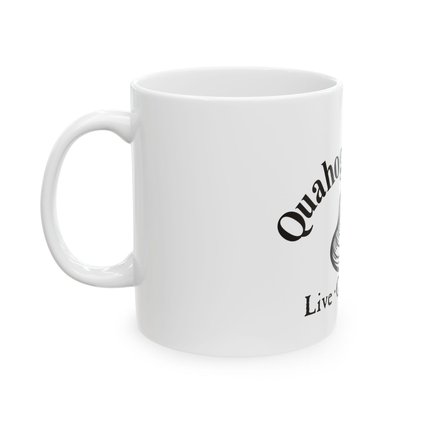 Quahog Republic Mug — Live • Give • Relax Ceramic Coffee Cup (11oz & 15oz)