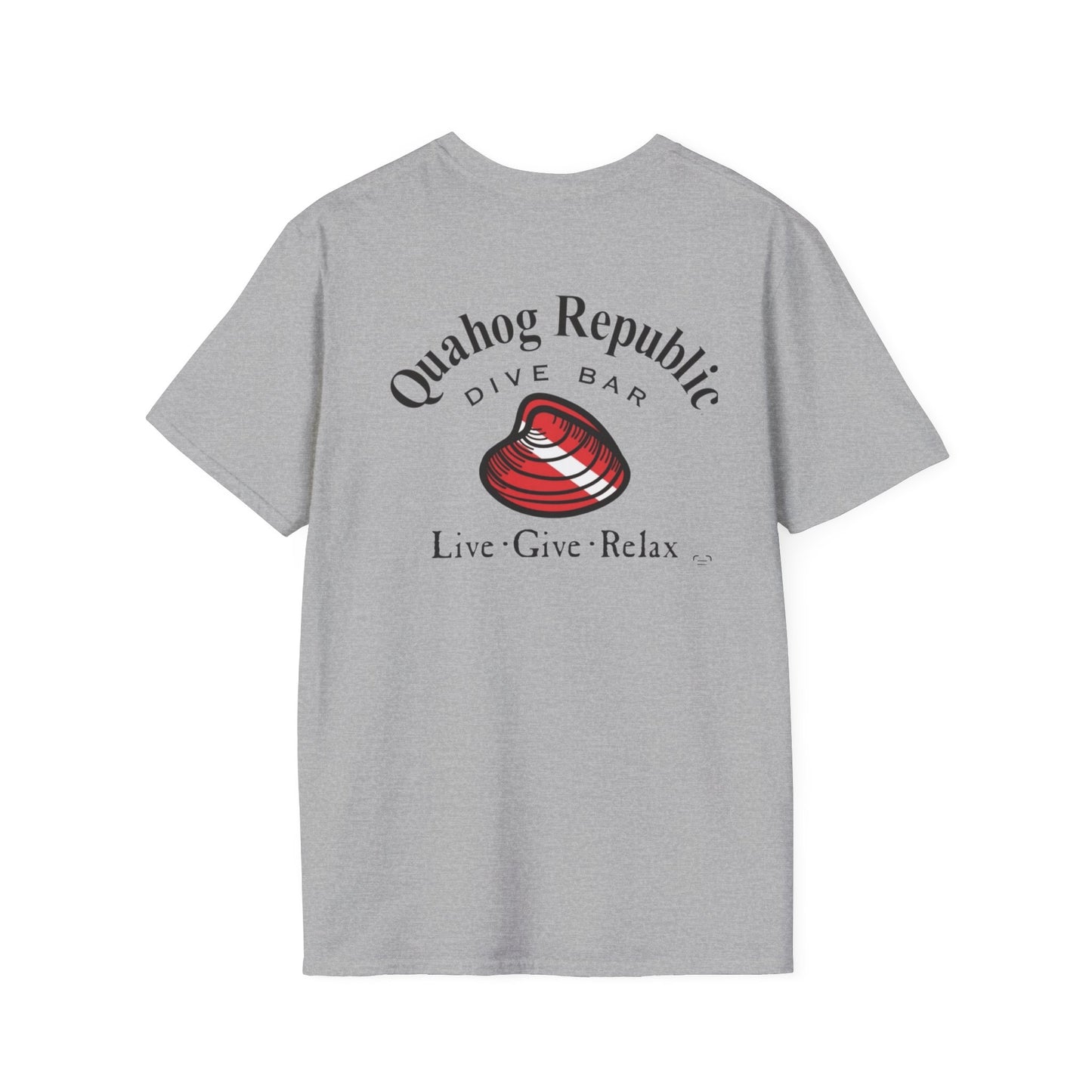 Quahog Republic Dive Bar T-Shirt — 'Live • Give • Relax' Nautical Logo Tee