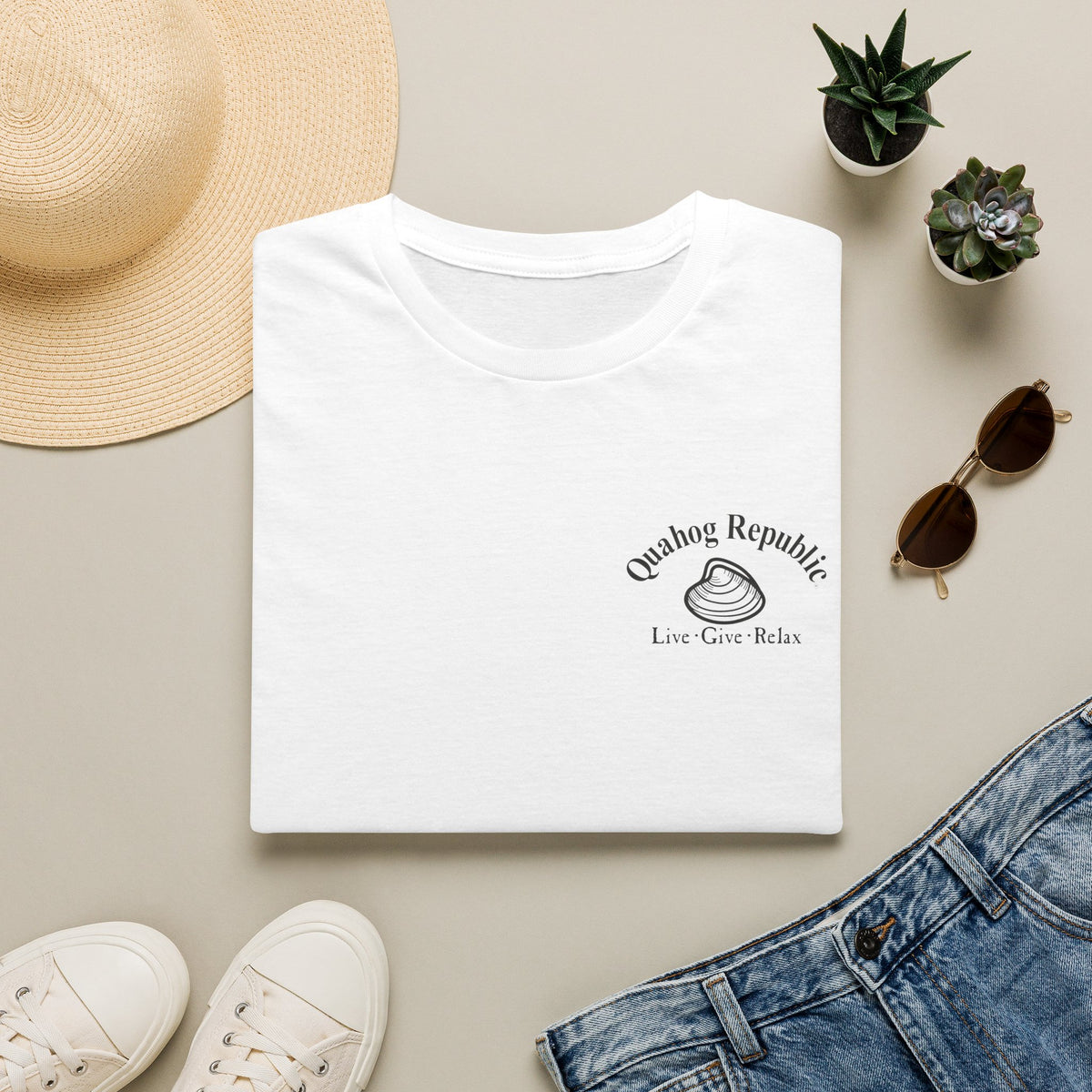 Quahog Republic T-Shirt — Nautical Lighthouse Flag Design