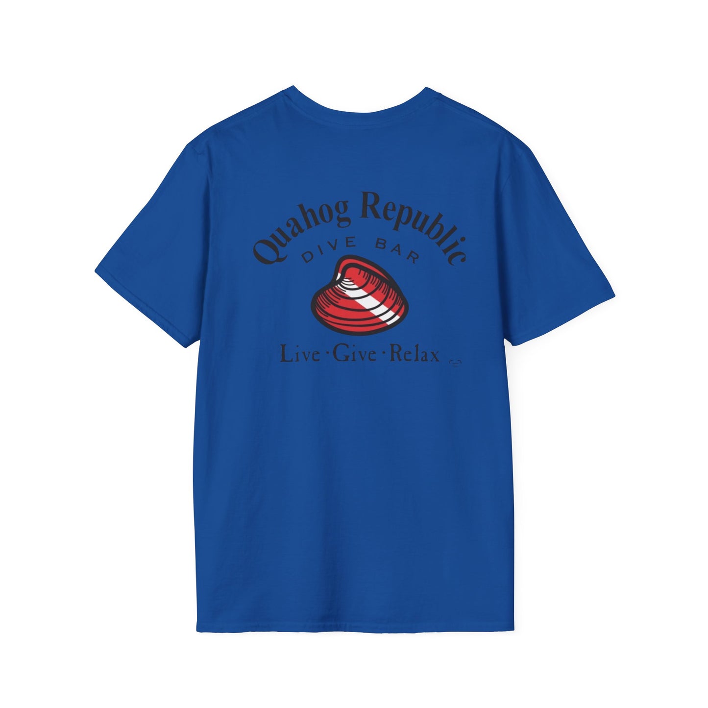Quahog Republic Dive Bar T-Shirt — 'Live • Give • Relax' Nautical Logo Tee