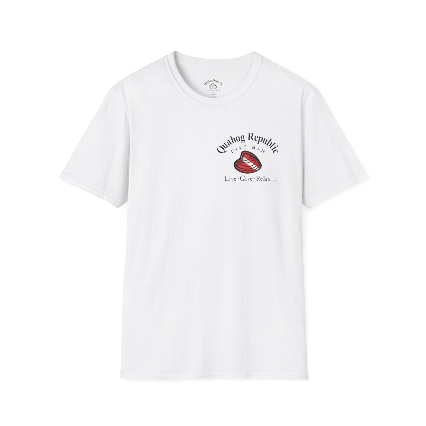Quahog Republic Dive Bar T-Shirt — 'Live • Give • Relax' Nautical Logo Tee