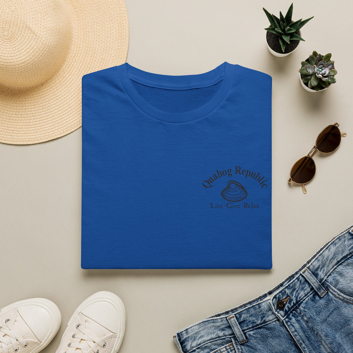 Quahog Republic T-Shirt — Nautical Lighthouse Flag Design