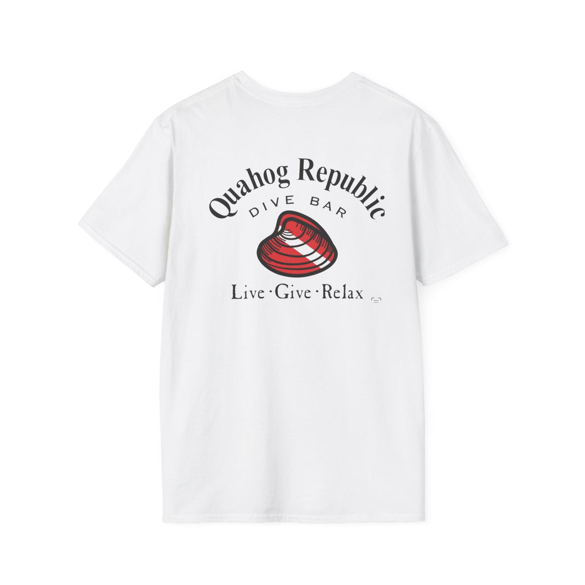 Quahog Republic Dive Bar T-Shirt — 'Live • Give • Relax' Nautical Logo Tee