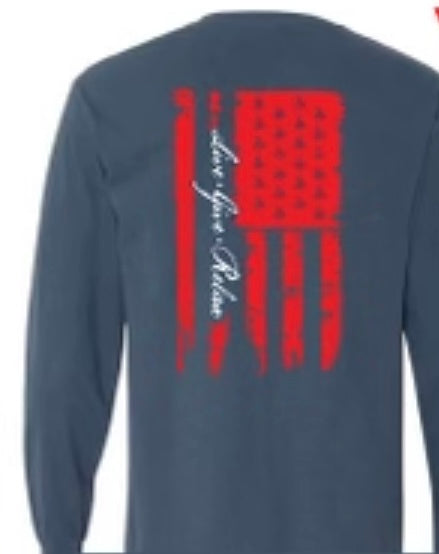 Patriotic Blue Long Sleeve T-Shirt